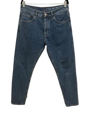 COS Men's Mid Rise Tapered Jeans 100% Cotton Medium Blue Wash Size 31x32